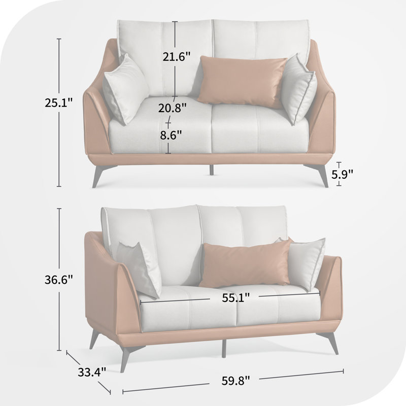 Corrigan Studio® Euler 59Cm Faux Leather Pillow Top Arm Sofa Bed Wayfair